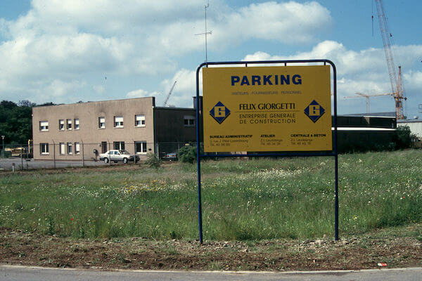 Les débuts de l’atelier et du dépôt Giorgetti implanté sur un terrain de 10 ha à Leudelange.