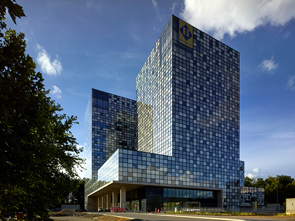 Construction de Lighthouse One, le nouveau siège de RTL Group au Kirchberg, qui fait partie du domaine mixte Media Bay.