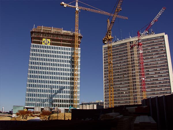 Occupied by the European Parliament, Tower A has 27 levels, including 5 in the basement.