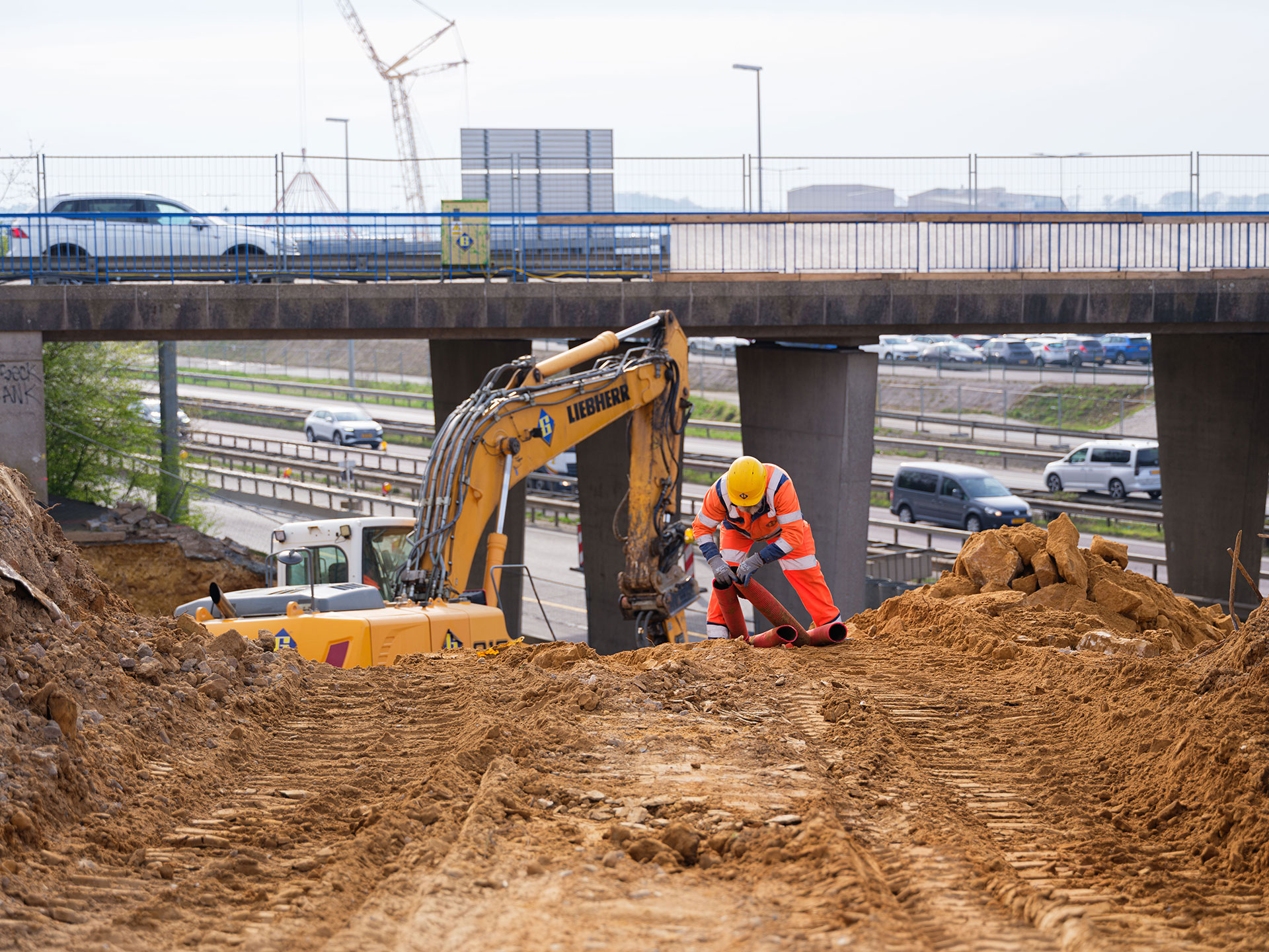 Travaux de terrassement au niveau de la culée C3